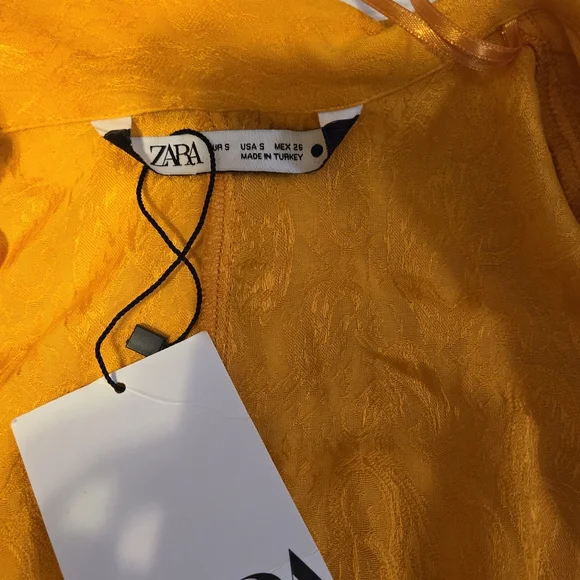 NWT Zara Orange Paisley Jumpsuit with Metal Clasps Size S - Picture 15 of 16